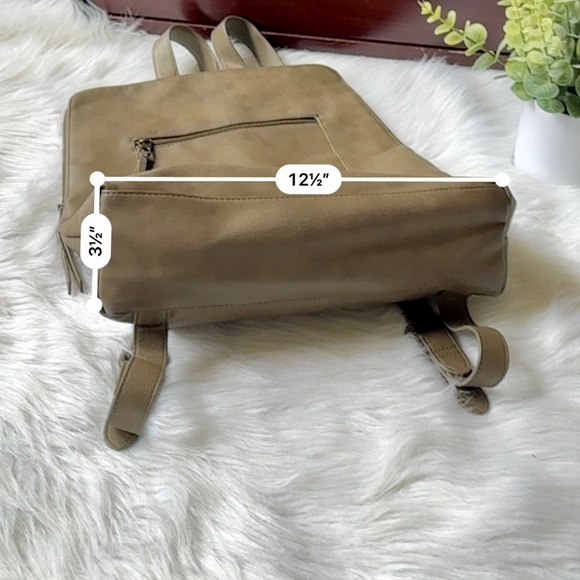 Universal Thread Goods Co. Olive Military Green Faux Leather Commuter Backpack - Picture 14 of 15